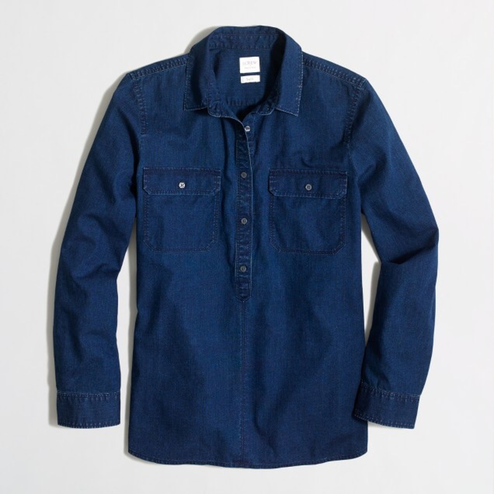 J. CREW Chambray Boy Fit Shirt NWOT